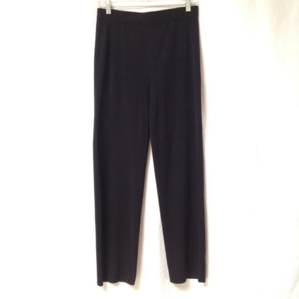 Misook Stretch Knit Pull On Pants Womens Small High Rise Straight‎ Leg Classic